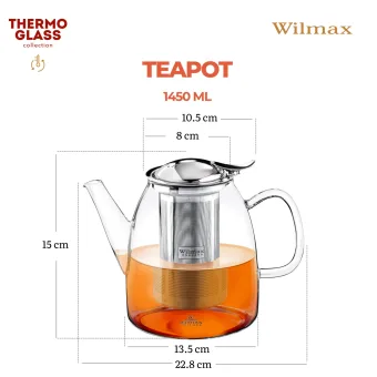 Чайник из жаропрочного термостекла 1450мл WL-888809