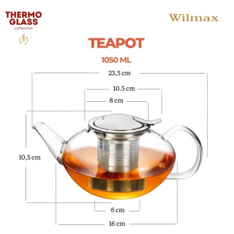 Чайник из жаропрочного термостекла 1050мл WL-888805