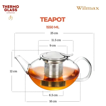 Чайник из жаропрочного термостекла 1550мл WL-888806