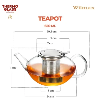 Чайник из жаропрочного термостекла 650мл WL-888804